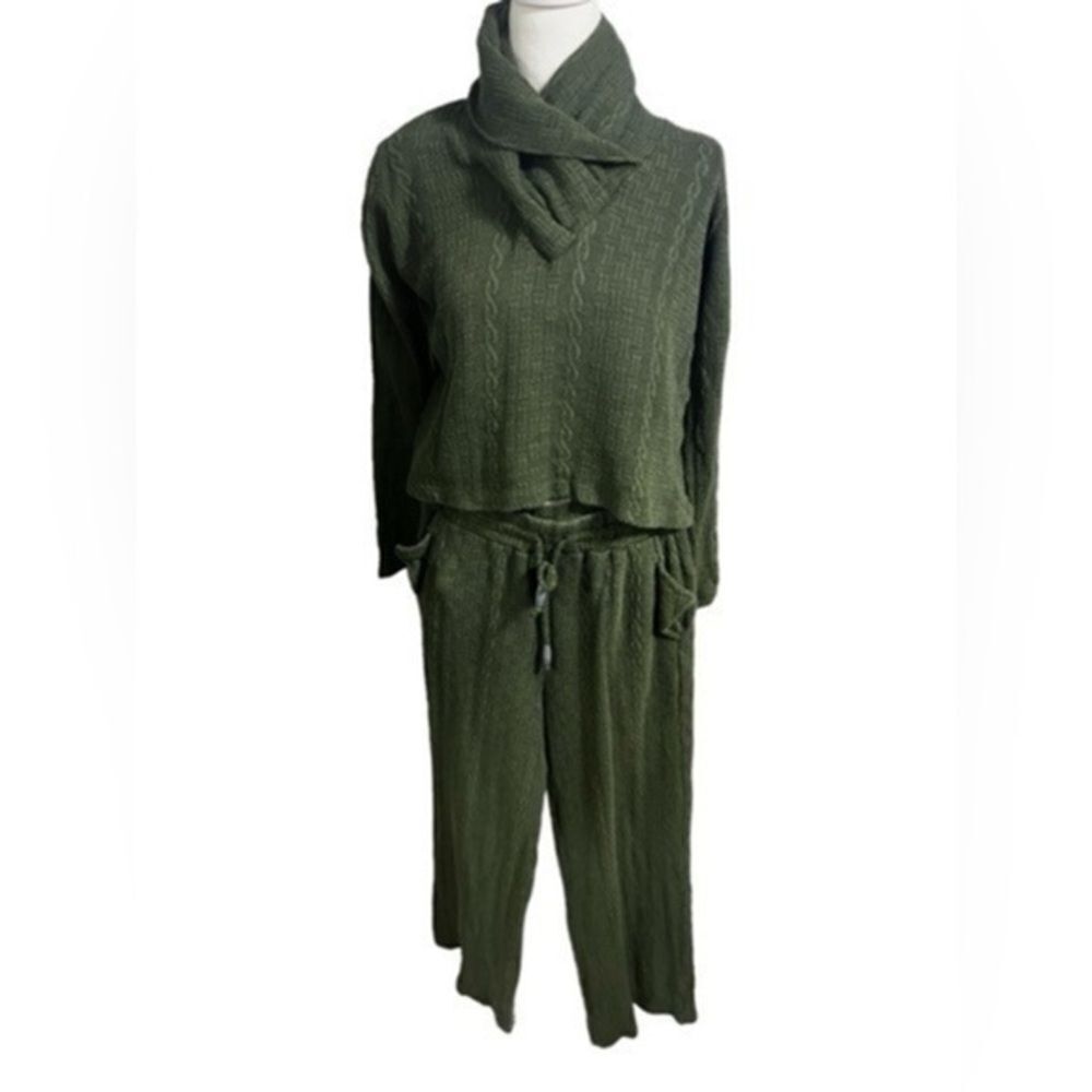 Pusco matching green knitted Hooded top medium pants green Brazilian vintage - Picture 1 of 14